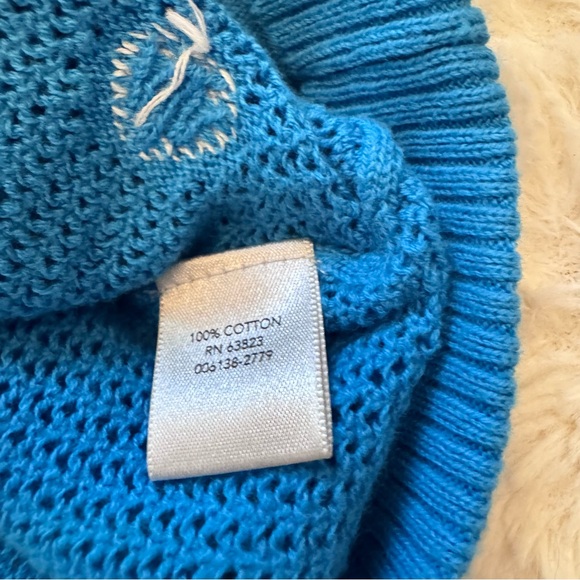 Christopher & Banks Blue Polka Dot Short-Sleeve Cardigan – Size Large grannycore - Picture 4 of 4